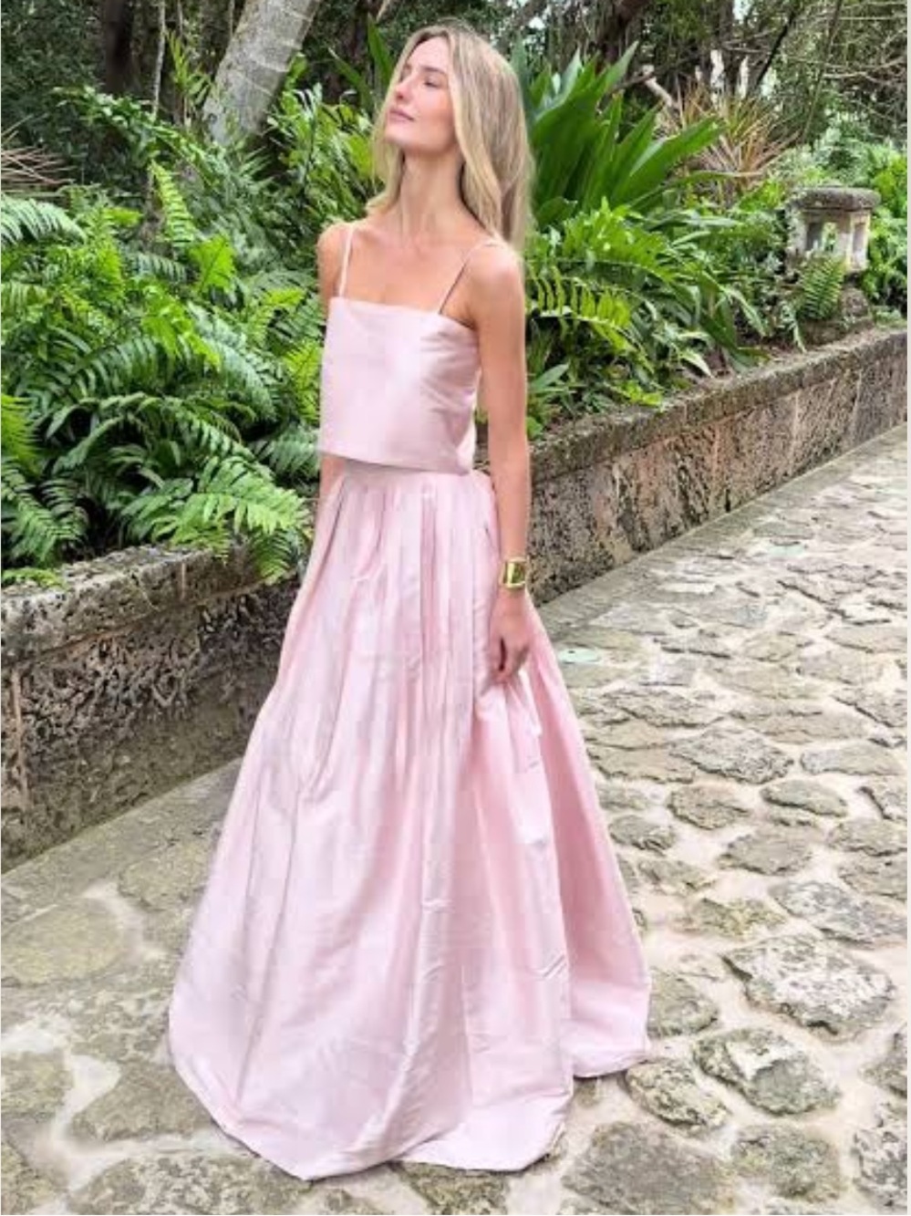 Elegant Blush Pink Maxi Skirt - Women - Picture 3 of 12